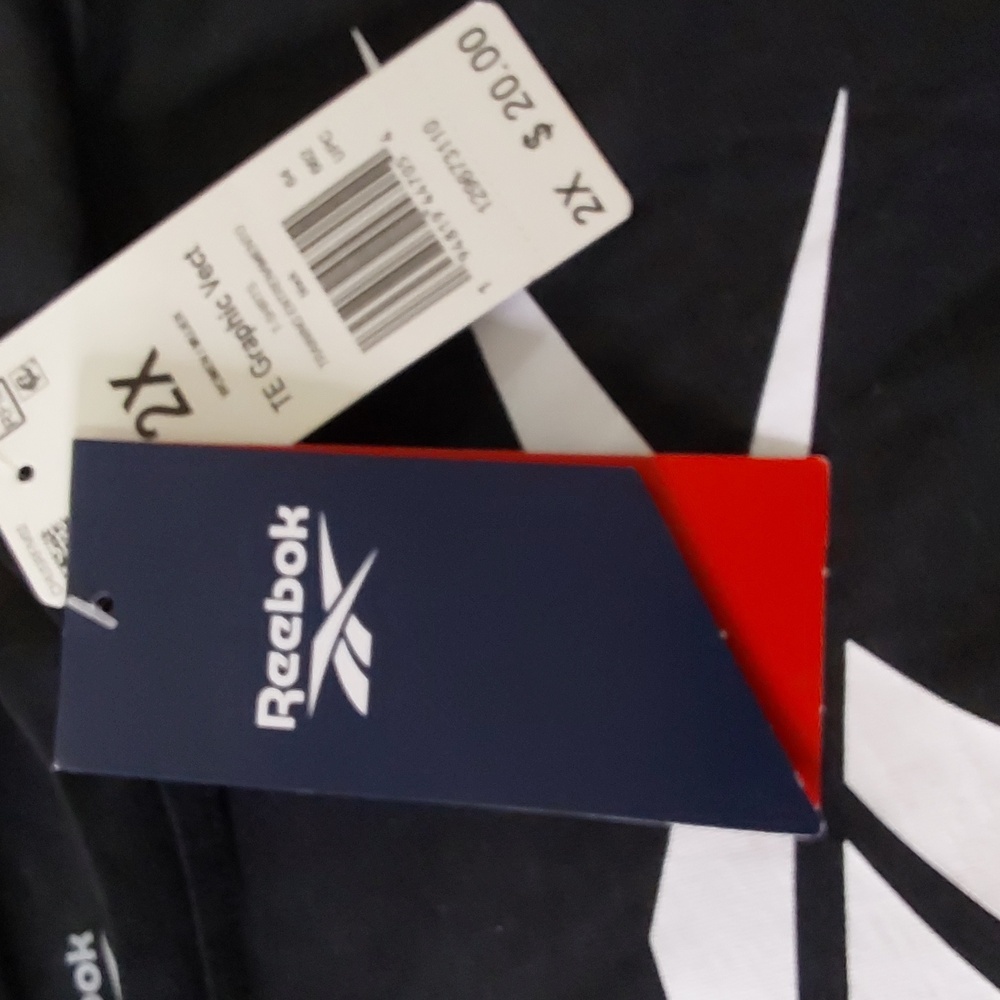 Reebok Women's Black Tee with White Logo - Picture 2 of 4